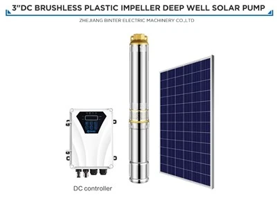 6m3 / h หัวสูง 125m Solar Dc Power Deepwell ปั๊มน้ำเพื่อการชลประทาน
