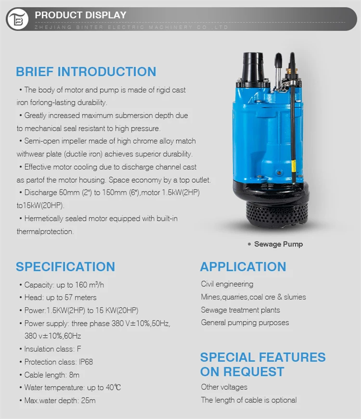 Submersible Sewage Dewatering Pump Submersible Sewage Dewatering Pump